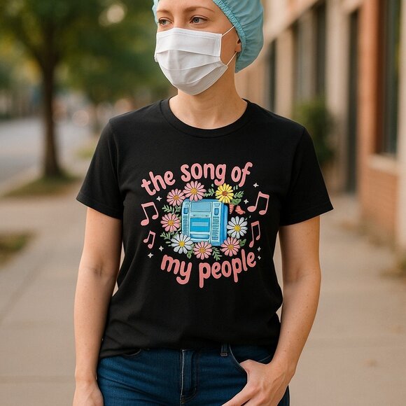 FUNNY HUMOR NURSE TEE M The Song of my People Graphic T-Shirt Retro IV Pump - Picture 10 of 10